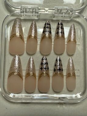 Glitter and Nude Press-On Nails